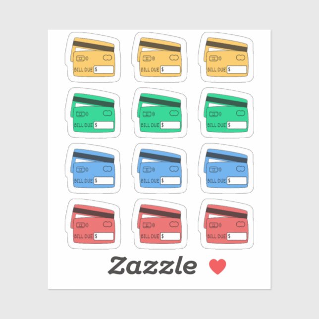 Sticker Rappel de paiement de carte de crédit de prêt Plan (Feuille)