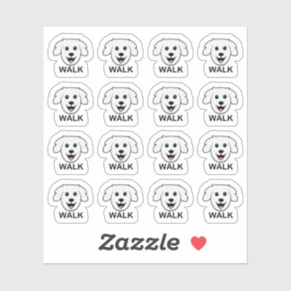 Sticker Rappel de promenade de chien Laisse Exercice Plani
