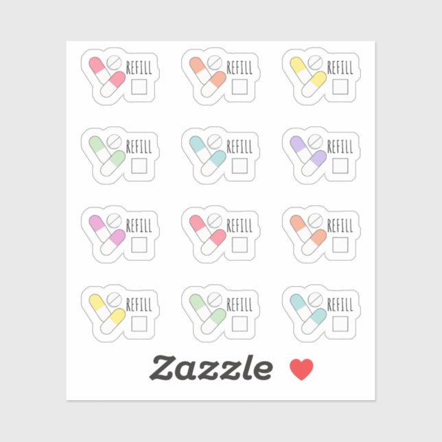 Sticker Rappel de renouvellement de médicaments Médicament (Feuille)