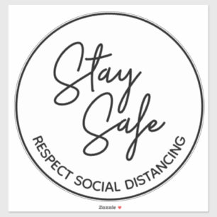 Sticker Rappel de sécurité : "Restez en sécurité" Distanci