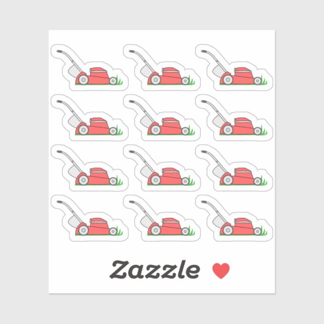 Sticker Rappel de travail du triage de tonte de pelouse Bu (Feuille)