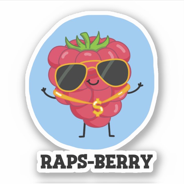 Sticker Raps-berry Funny Rapper Raspberry Pun (Devant)
