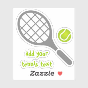 Sticker Raquette de tennis et balle gris et vert