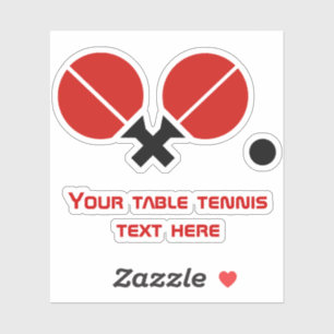 Sticker Raquettes de ping-pong et boule noir, rouge