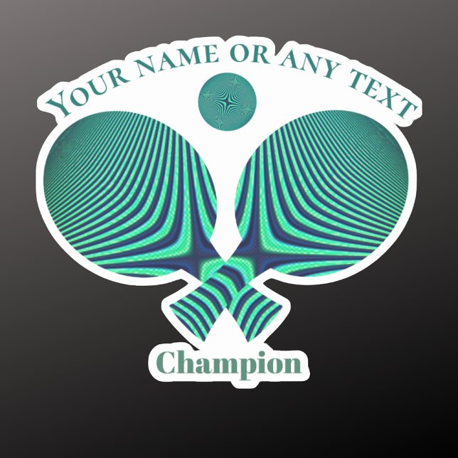 Sticker Raquettes de ping-pong rétro jaune bleu (Créateur téléchargé)