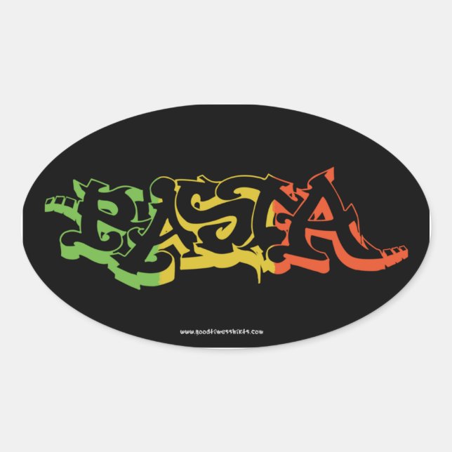 Sticker Rasta noir ovale (Devant)