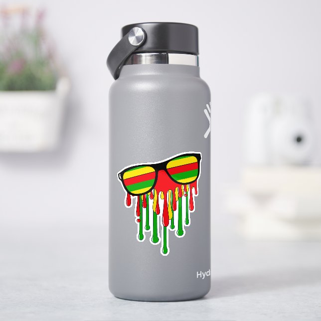 Sticker Rasta Sunglasses Melting in the Sun (HydroFlask)
