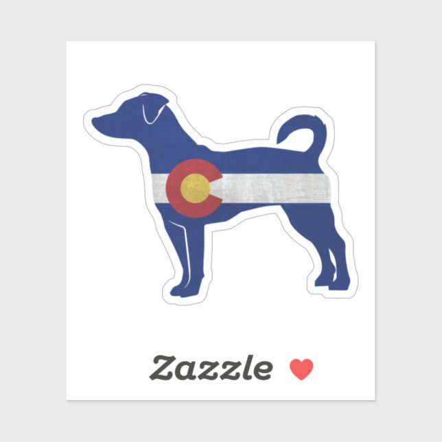 Sticker Rat Terrier Chien race Silhouette Colorado (Feuille)
