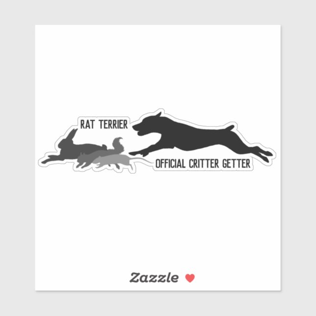 Sticker Rat terrier officiel de la critique getter autocol (Feuille)