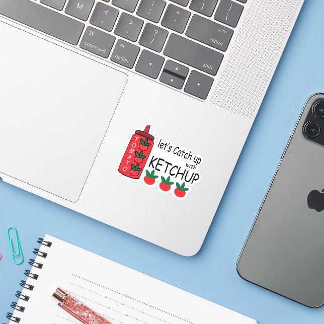 Sticker Rattrapons Avec Ketchup Fast Food Restaurant (Ordinateur portable avec iPhone)