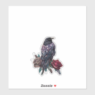 Sticker Raven et Roses Beau