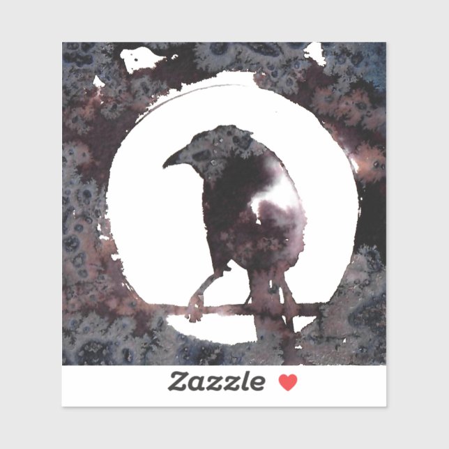 Sticker Raven Moon (Feuille)