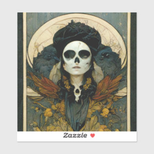 Sticker Raven Sorcière Imaginaire Horreur Goth Gothique