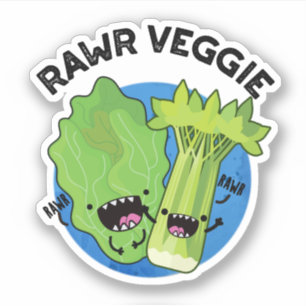Sticker Rawr Veggie Funny Food Pun