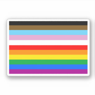 Sticker Rayures du drapeau de progrès LGBTQ+