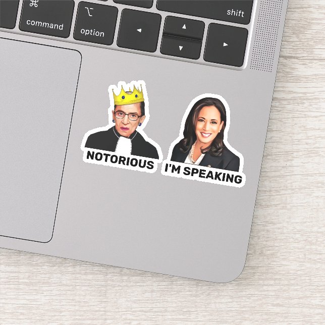 Sticker RBG Kamala Harris célèbre Je parle (Détail)