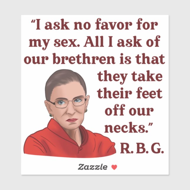Sticker RBG Ruth Bader Ginsburg Citer Feminist Women Right (Feuille)