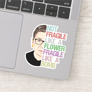 Sticker RBG Ruth Bader Ginsburg Fragile comme une fleur