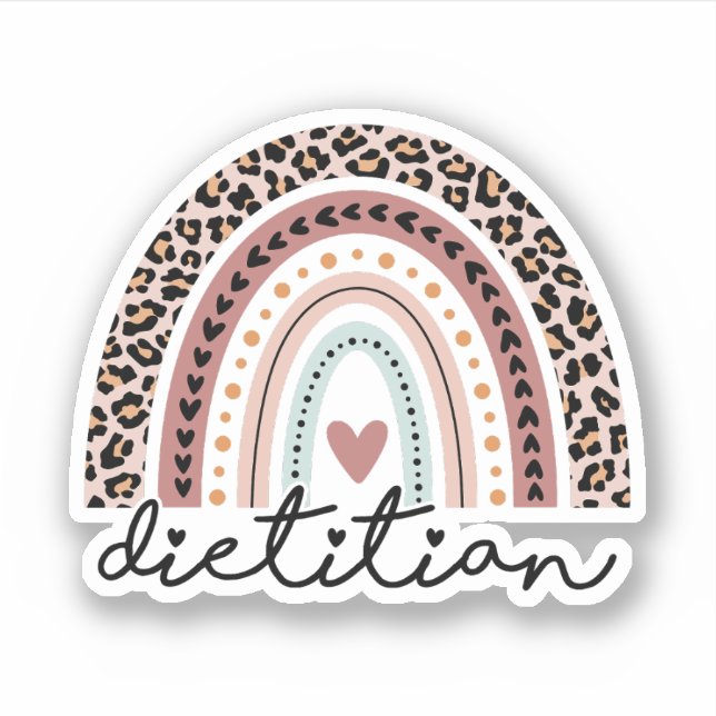 Sticker RD Diétitian Rainbow, Diététique Cadeau (Devant)