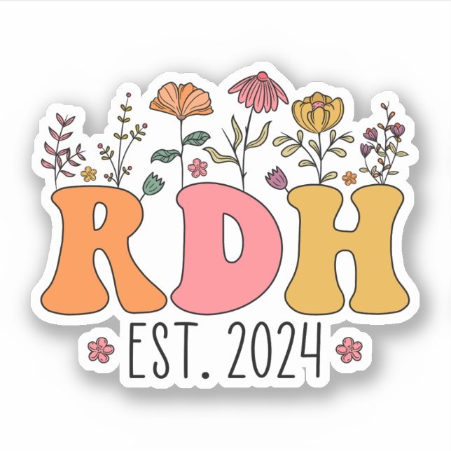 Sticker RDH Hygiène Dentaire Étudiant Dentaire RDH Diplôme (Devant)