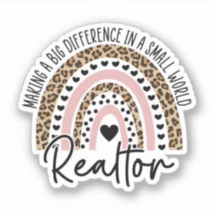 Sticker Realtor Arc-en-ciel, Immobilier, Cadeau Realtor