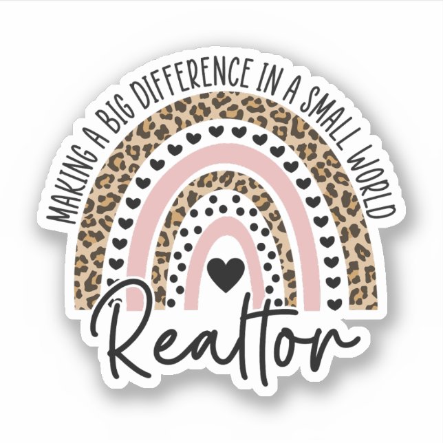 Sticker Realtor Arc-en-ciel, Immobilier, Cadeau Realtor (Devant)