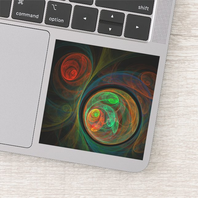 Sticker Reborn Green Art Abstrait (Détail)