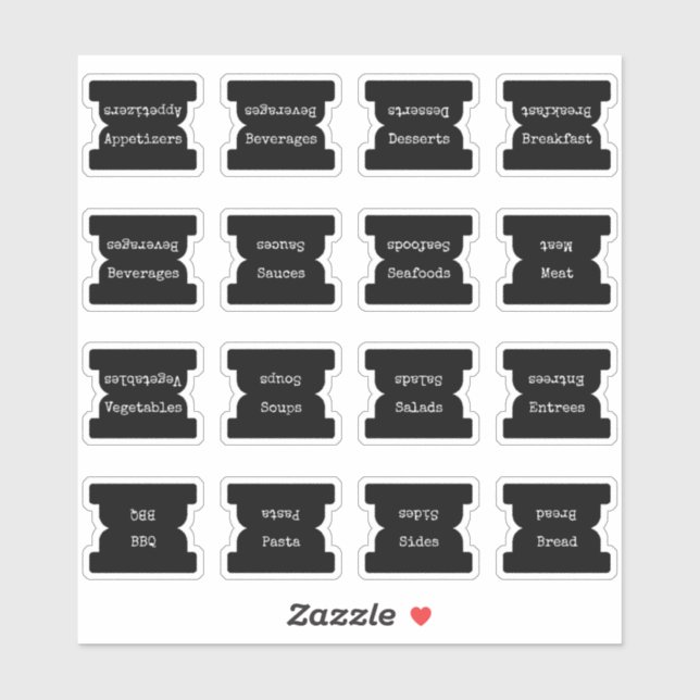 Sticker Recipe Index Divider Side Tab Black Folding  (Feuille)