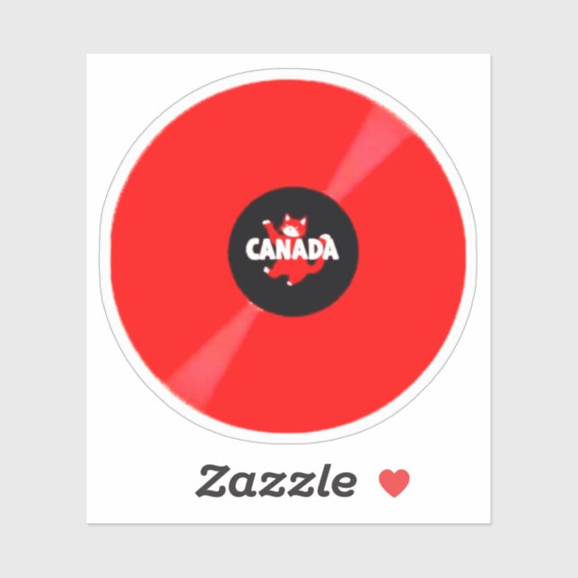 STICKER RECORD ALBUM RED (Feuille)