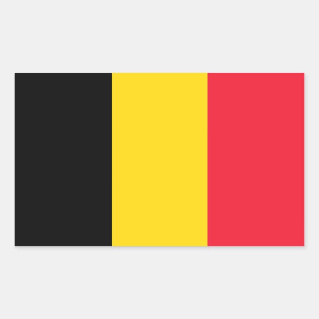 Sticker Rectangle Drapeau Belgique (Devant)