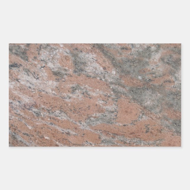 Sticker Rectangle en marbre rose et gris (Devant)