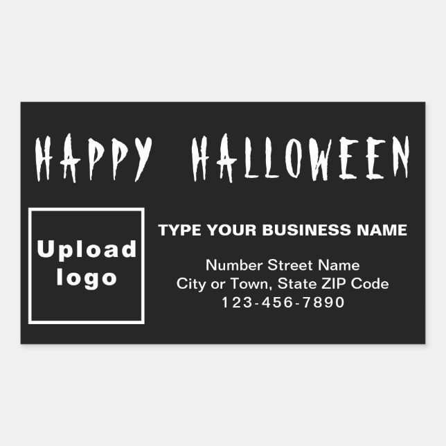 Sticker Rectangle noir Halloween d'affaires (Devant)