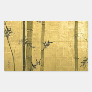 Sticker Rectangulaire 竹 図, 光 琳 Bamboo, Ogata Kōrin, Sumi-e