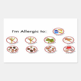 Sticker Rectangulaire 100% Alimentation Allergie Libre - Choisissez votr