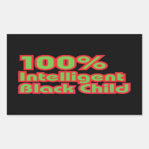Sticker Rectangulaire 100% Enfant noir intelligent