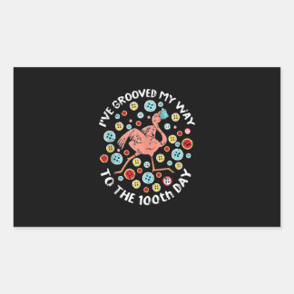 Sticker Rectangulaire 100 Jours De L'École Groove Flamant rose Masque Vi