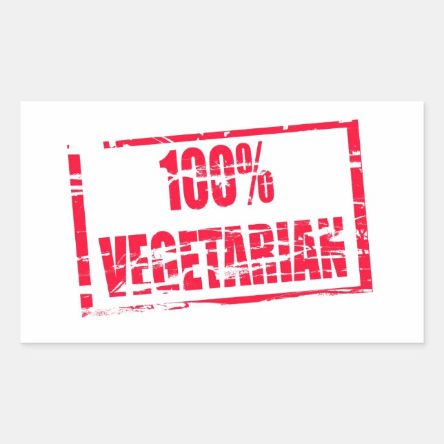 Sticker Rectangulaire 100% végétarien (Devant)
