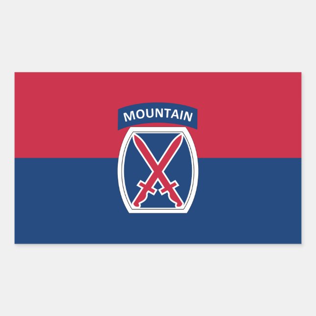 Sticker Rectangulaire 10e division de montagne (Devant)