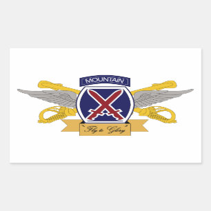 Sticker Rectangulaire 10th Mountain Division Aviation (AVN)