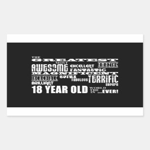 Sticker Rectangulaire 18èmes ans de fête d'anniversaire d'amusement