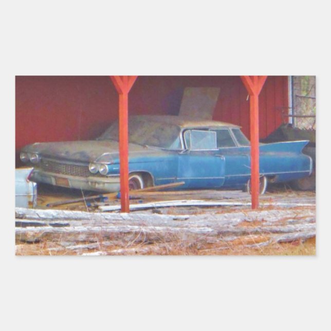 Sticker Rectangulaire 1960 BLUE SADAND DEVILLE Antique voiture (Devant)