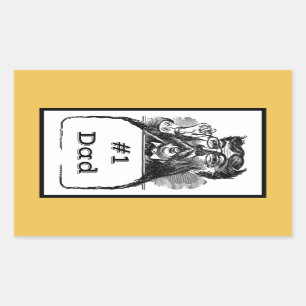 Sticker Rectangulaire #1 Dessin Vintage papa