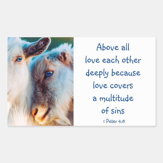 Sticker Rectangulaire 1 Pierre 4|:8 Au-Dessus De Tous L'Amour Profondéme (Devant)