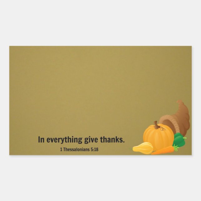 Sticker Rectangulaire 1 Thessaloniciens 5:18 En tout, rendez grâce. (Devant)