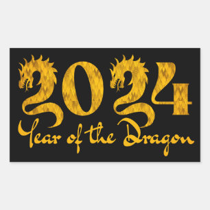 STICKER RECTANGULAIRE 2024 ANNÉE DE L'OR DRAGON