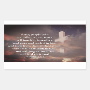 Sticker Rectangulaire 2 Chroniques 7:14 Si Mon Peuple Priera