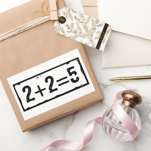 Sticker Rectangulaire 2 plus 2 égale 5 (Cadeaux)