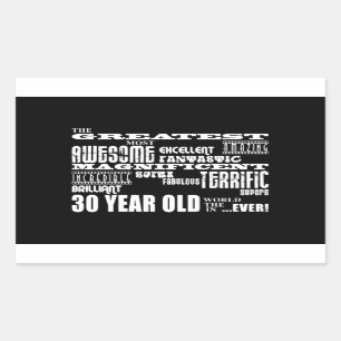 Sticker Rectangulaire 30èmes ans de fête d'anniversaire d'amusement