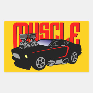 Sticker Rectangulaire 341 Cartoon Muscle Car