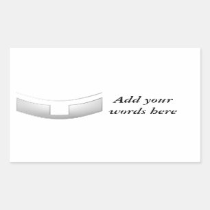 Sticker Rectangulaire 3-D Look Silver Priest's ou ministre's Collar